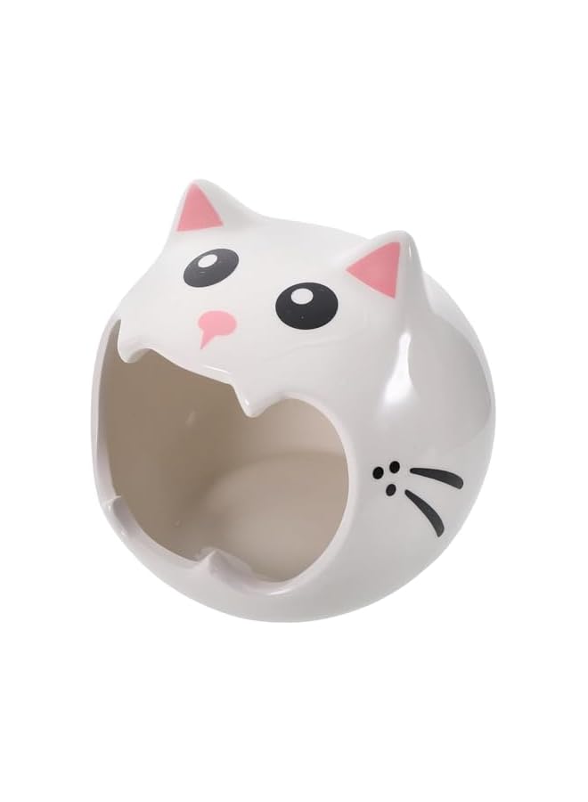 Summer Cooling Ceramic Hamster House, Adorable Pet Nest for Small Animals, Easy to Clean Ceramic Hut Hideout, Bath House Cave Mini Cage Hut for Dwarf Hamsters, Rabbits - Image 1
